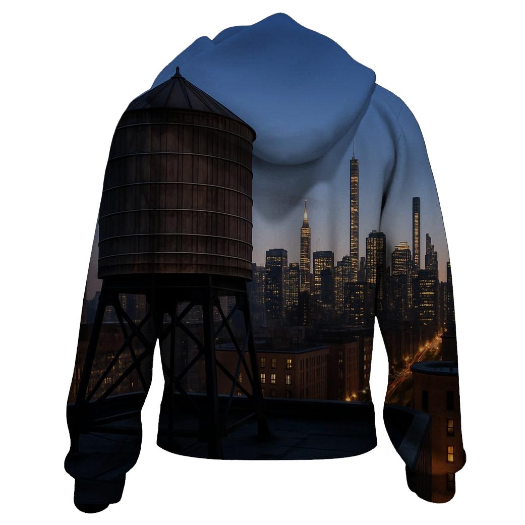 Harlem Rooftop Water Tower Silhouette Over Central Park South pullover hoodies