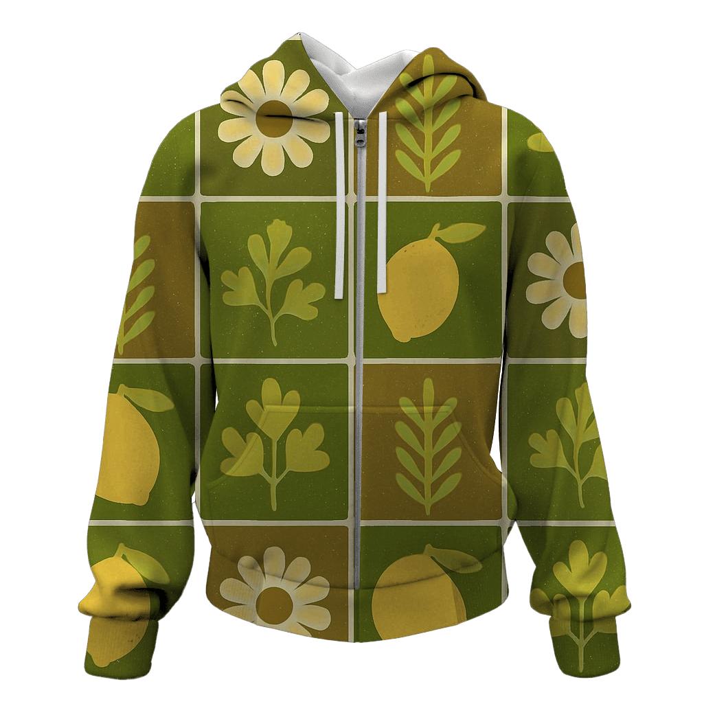 Funky Kitchen Tile Botanicals hoodie styles