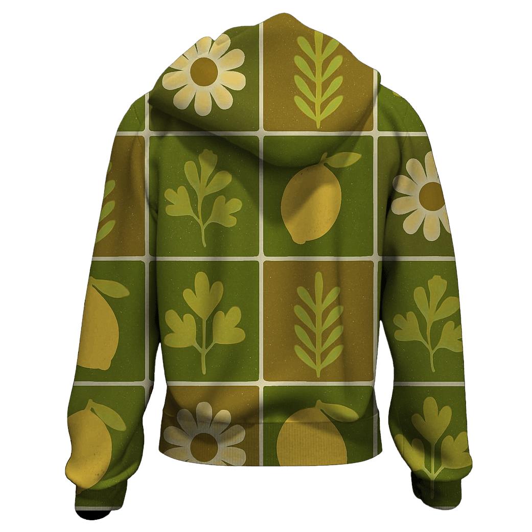 Funky Kitchen Tile Botanicals hoodie styles