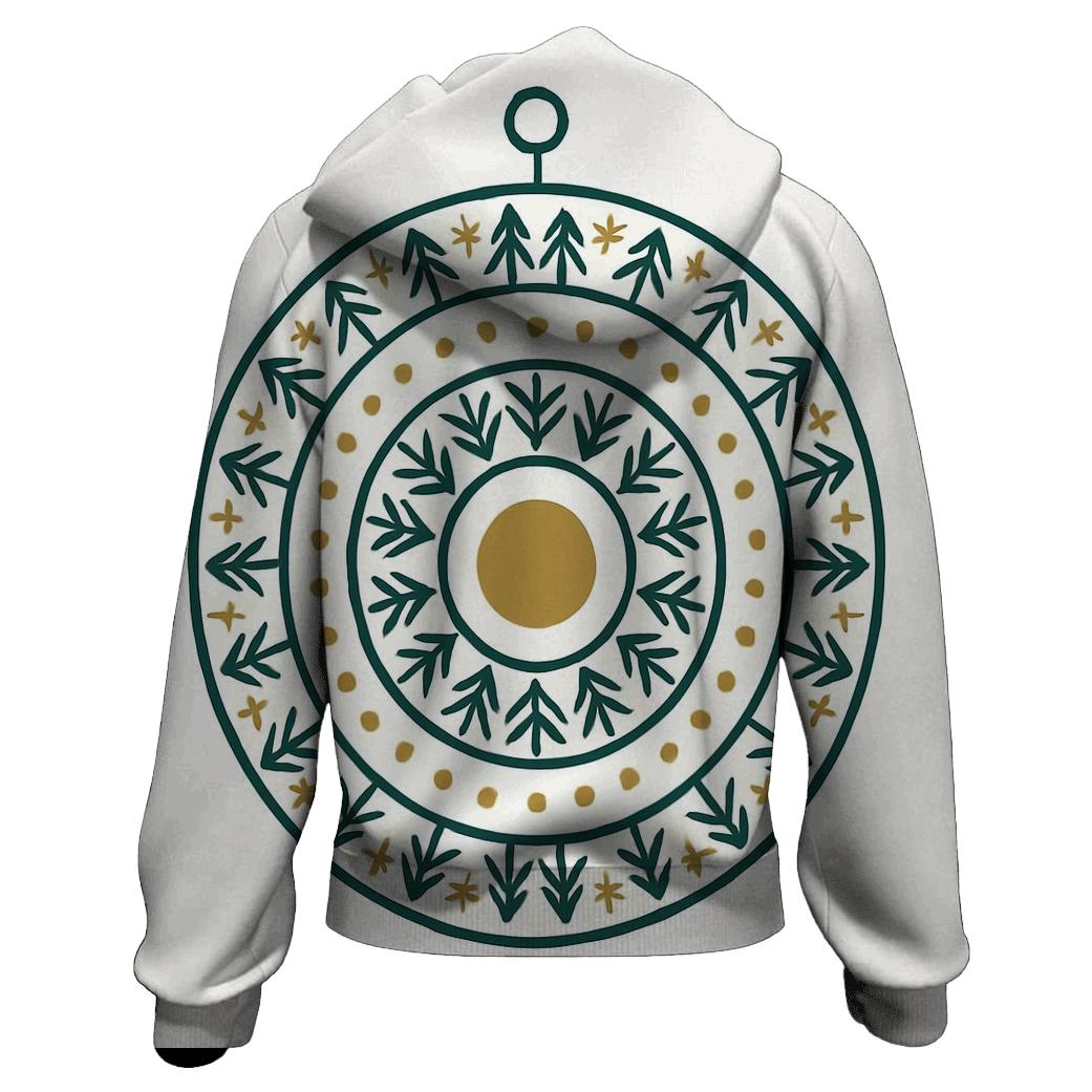 Ornament Mandala Evergreen Rings printed hoodies