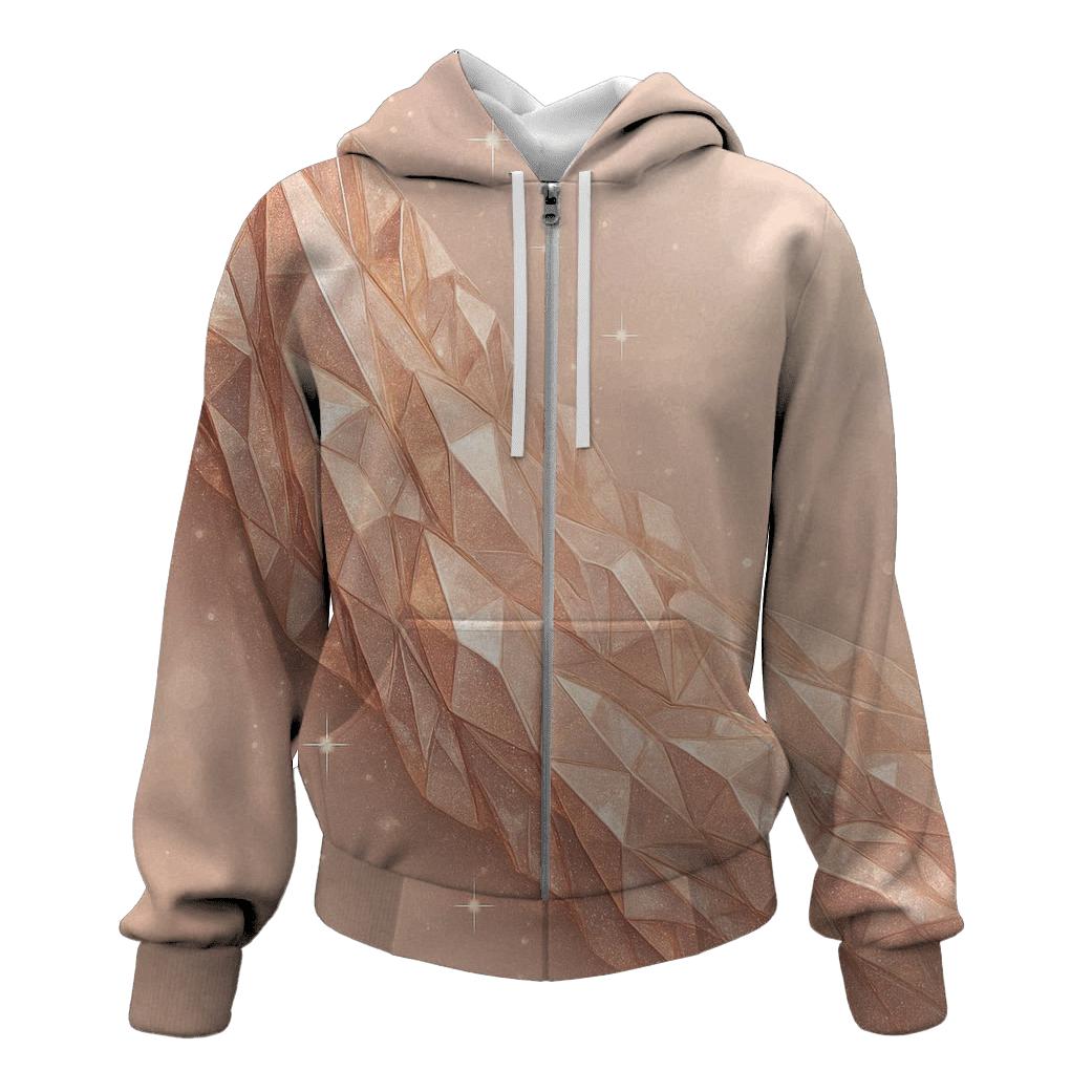 Rose Gold Crystal Veil zip-up hoodies