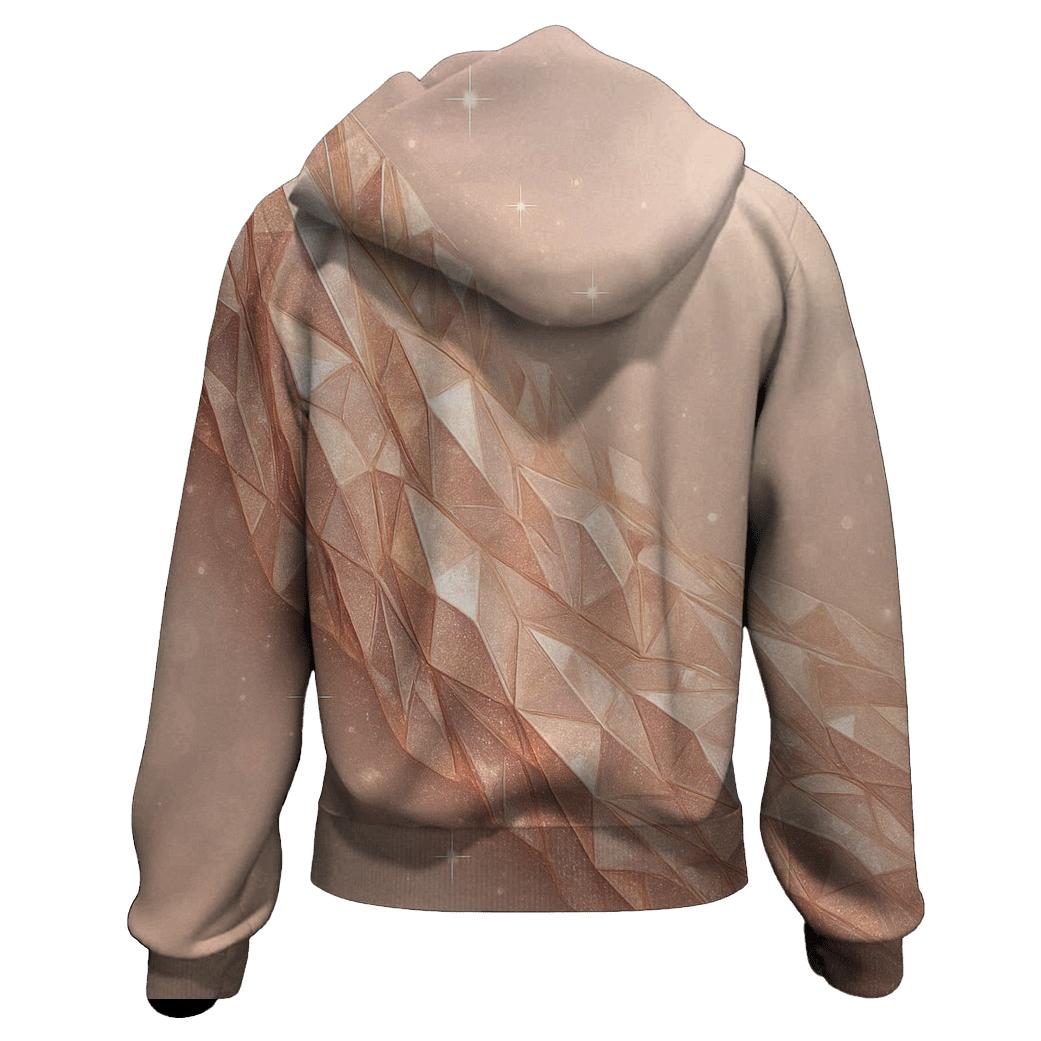 Rose Gold Crystal Veil zip-up hoodies