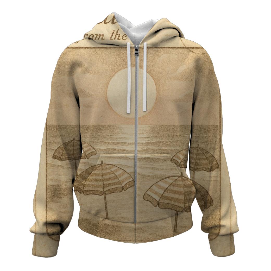 Antique Postcard Lunar Seaside Holiday hoodie trends