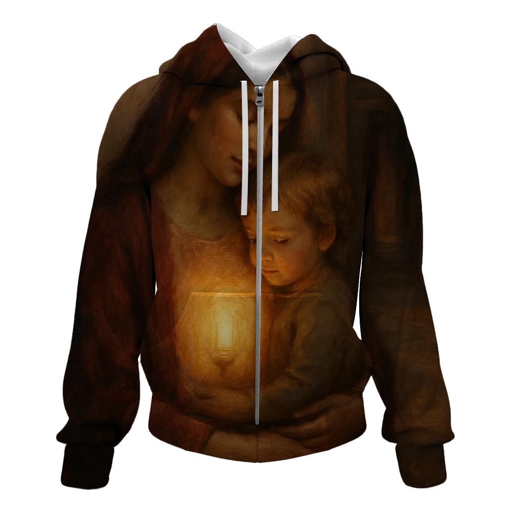 The Lamp Inside Her Chest That Never Goes Out zip-up hoodies