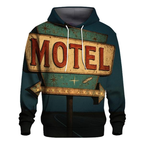 Weathered Space Age Motel Sign pullover hoodies