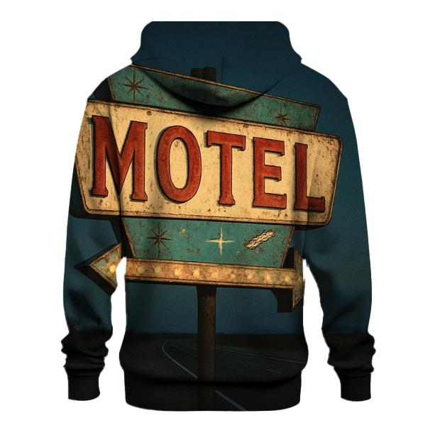 Weathered Space Age Motel Sign pullover hoodies