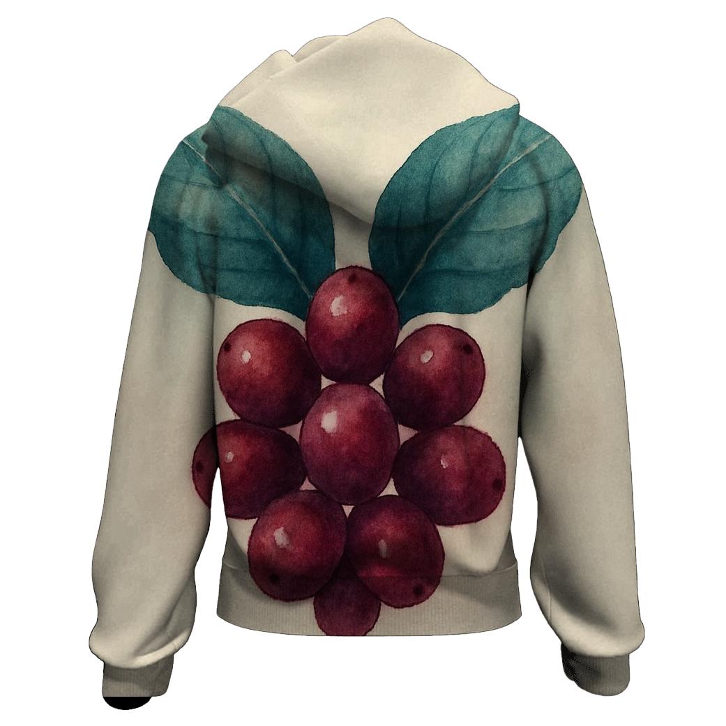 Cherry Leaf Watercolor Crest hoodie designs