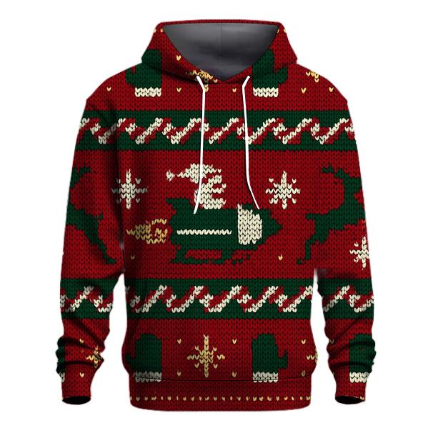 Frosty Rocket Sleigh Bandwork Design embroidered hoodies