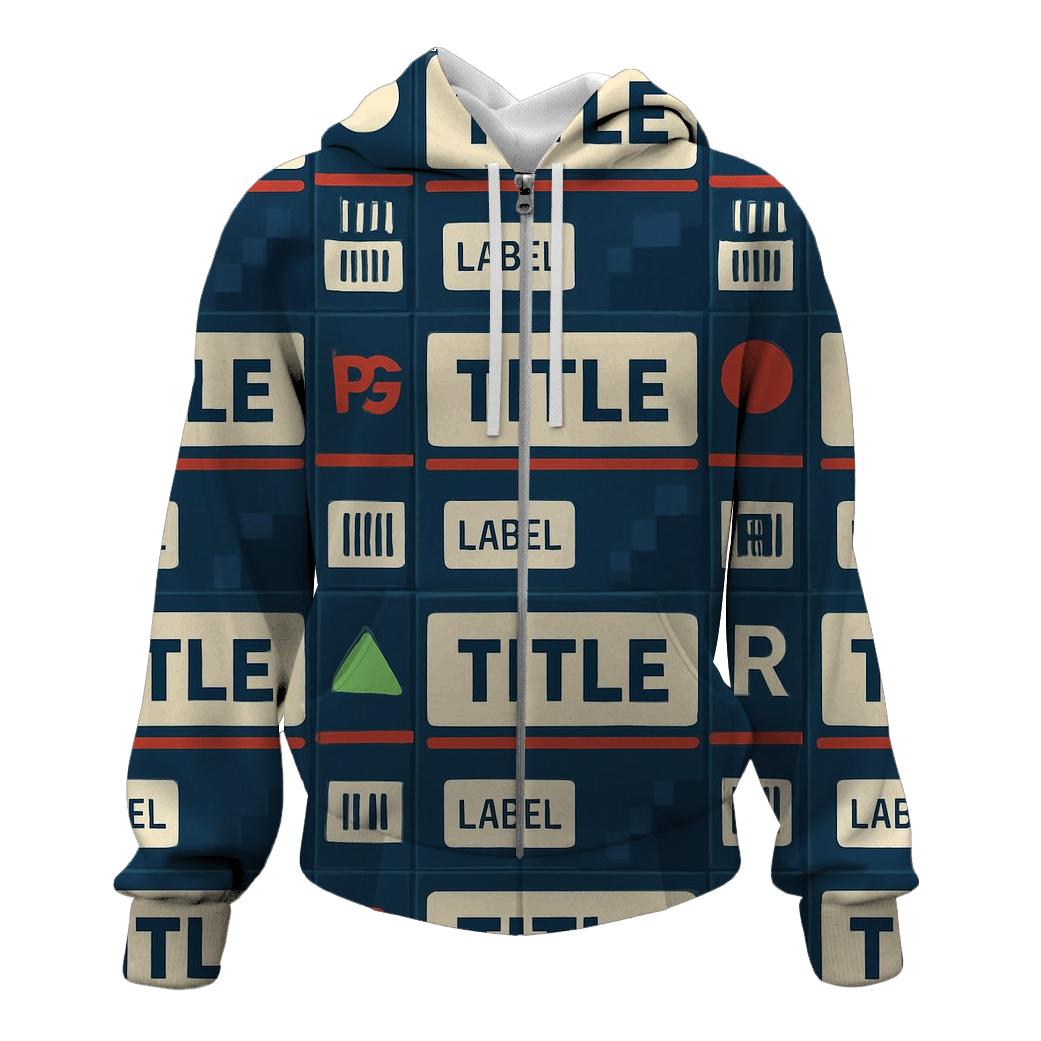 VHS Rental Aisle Label Collage zip-up hoodies