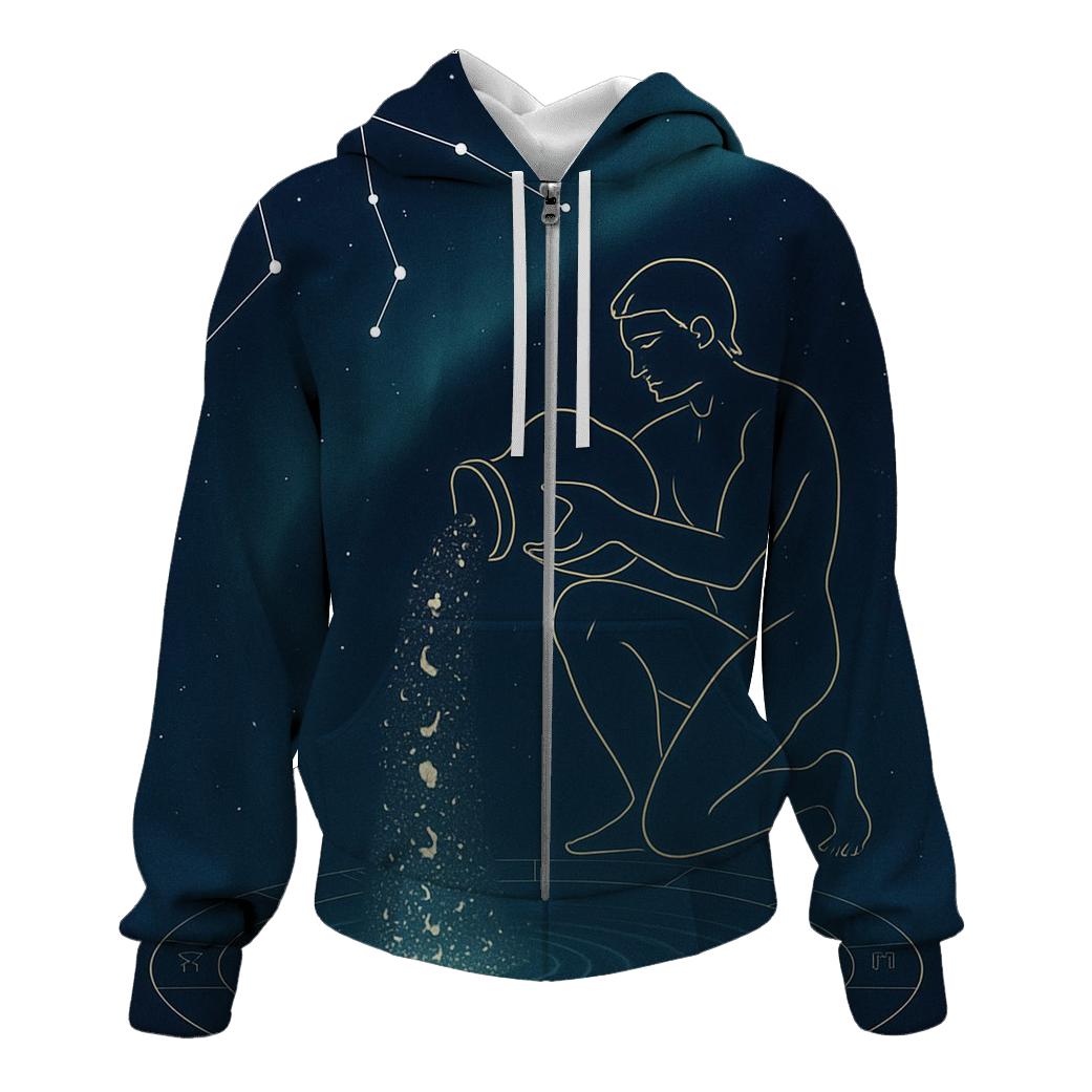 Aquarius Water Bearer Star Pour heavyweight hoodies