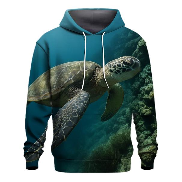 Reef Edge Glide Green Sea Turtle premium hoodies