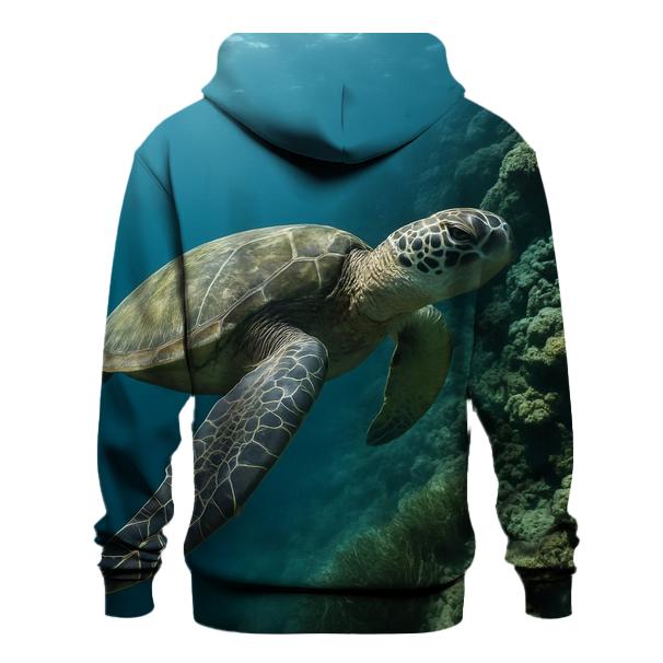 Reef Edge Glide Green Sea Turtle premium hoodies