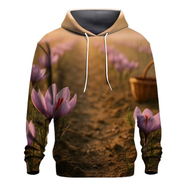 Saffron Crocus Harvest Rows At Dawn designer hoodies