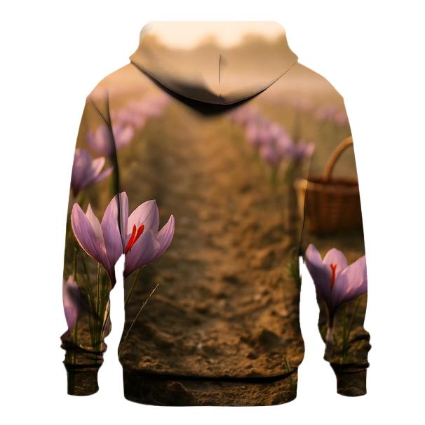 Saffron Crocus Harvest Rows At Dawn designer hoodies