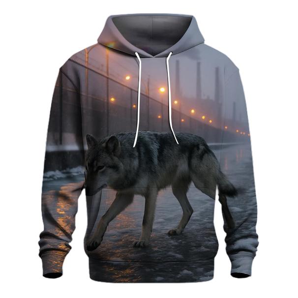 Canal Shadow Patrol In Industrial Winter City hoodie styles