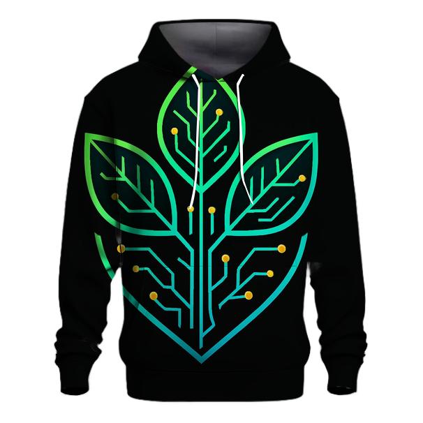 Neon Botanical Circuit Emblem lightweight hoodies