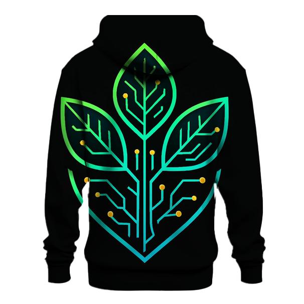 Neon Botanical Circuit Emblem lightweight hoodies