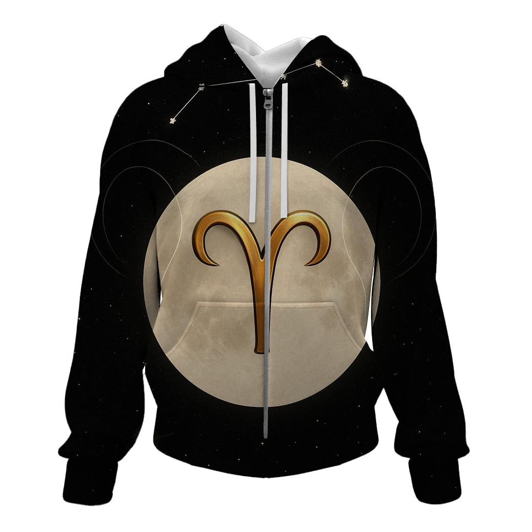 Aries Ram Horns Lunar Gate custom hoodies
