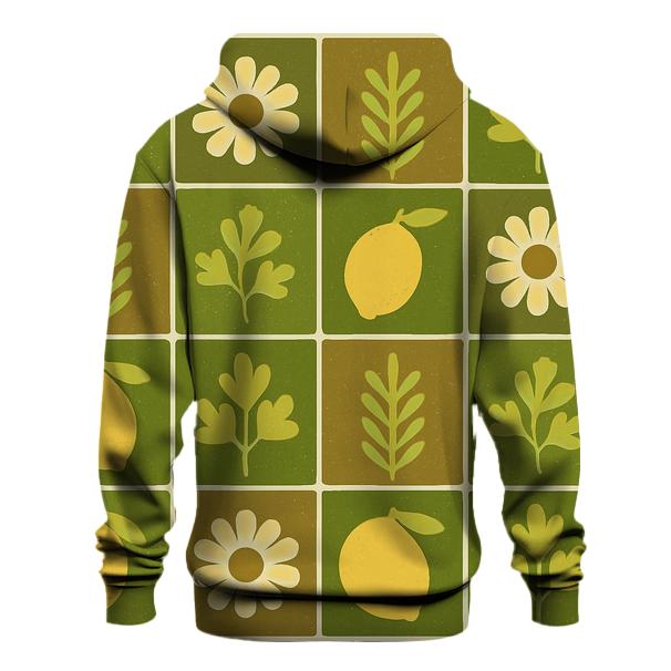 Funky Kitchen Tile Botanicals graphic hoodies