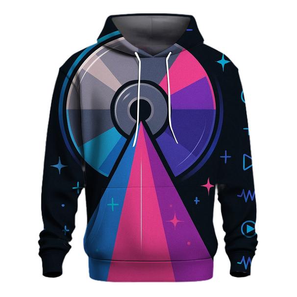 Laser Disc Geometry Showcase embroidered hoodies
