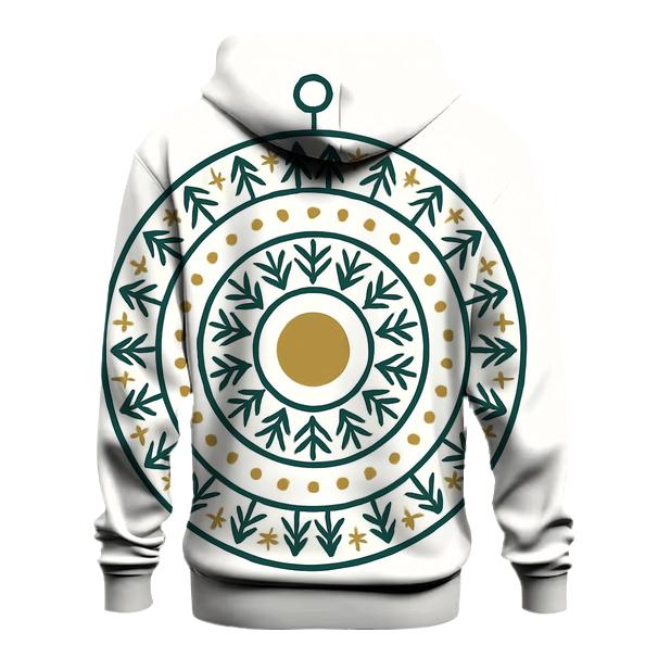 Ornament Mandala Evergreen Rings embroidered hoodies