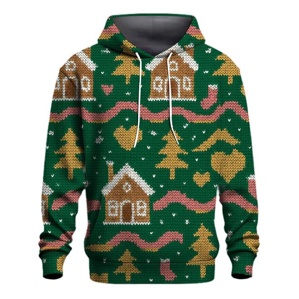 Aurora Gingerbread Chalet Fair Isle Design hoodies fashion
