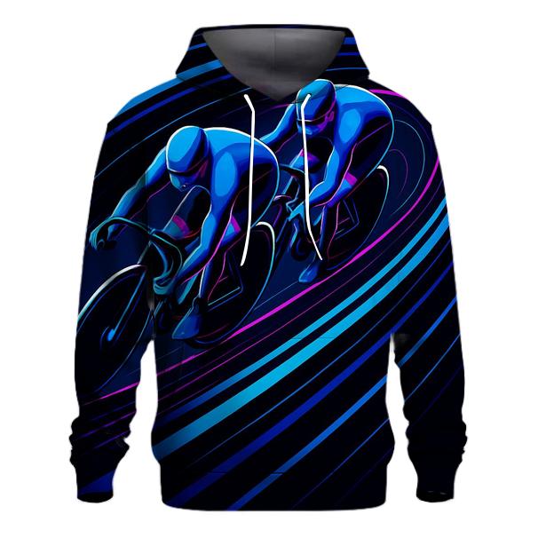 Neon Velodrome Sprint Lines printed hoodies