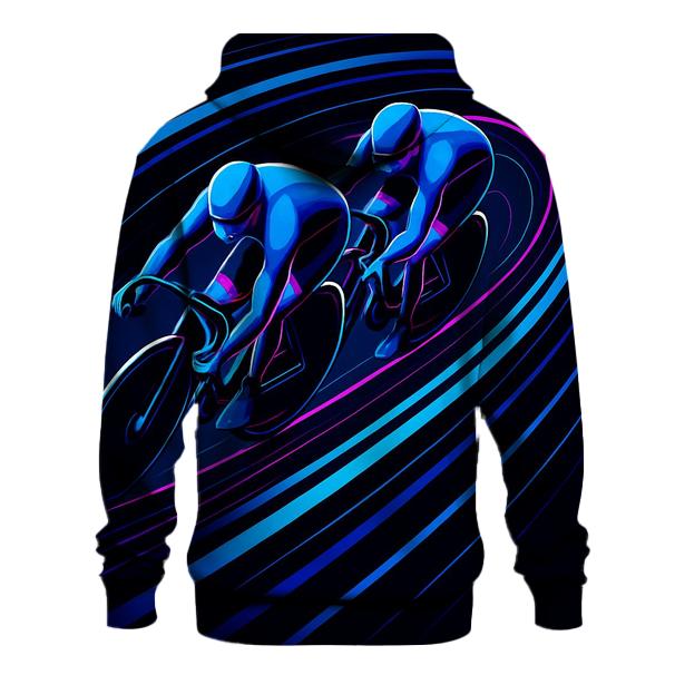 Neon Velodrome Sprint Lines printed hoodies