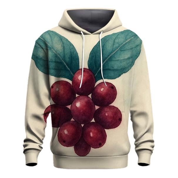 Cherry Leaf Watercolor Crest embroidered hoodies