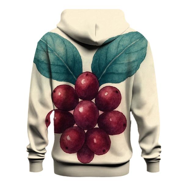 Cherry Leaf Watercolor Crest embroidered hoodies