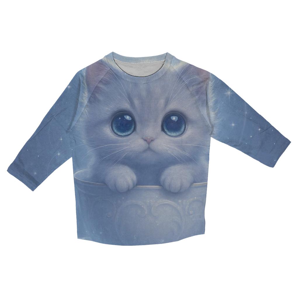 Moonbeam Teacup Kitten custom 3/4 sleeve shirts