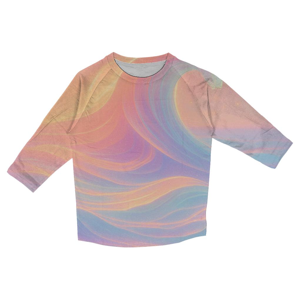 Luminous Tidal Mirage trendy 3/4 sleeve tops