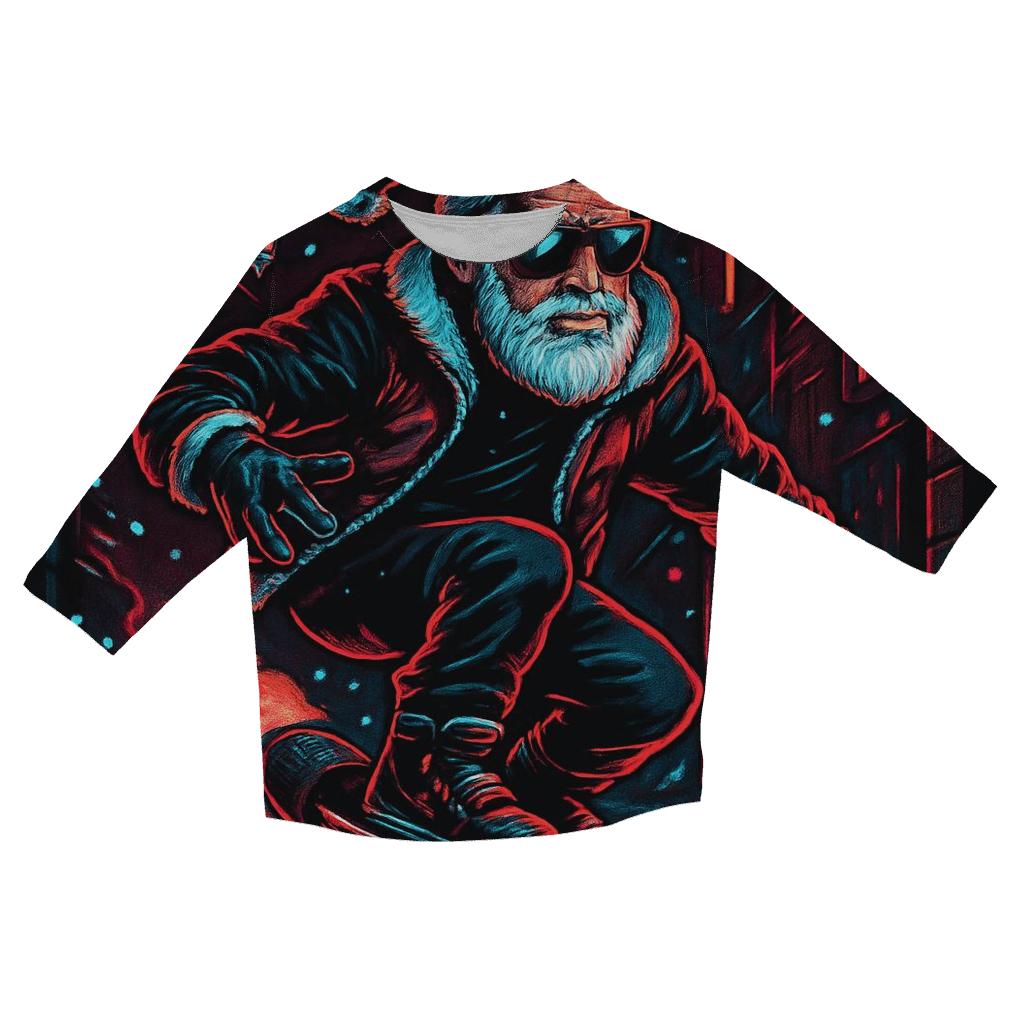 Neon Alley Santa Rider personalized 3/4 sleeve tees