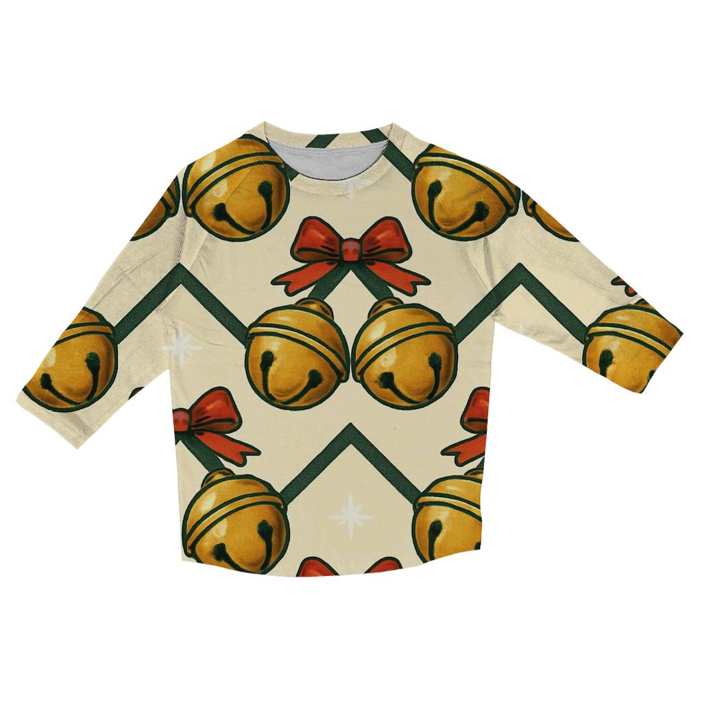 Golden Bell Chevron Parade On Warm Ivory Background cotton quarter sleeve shirts