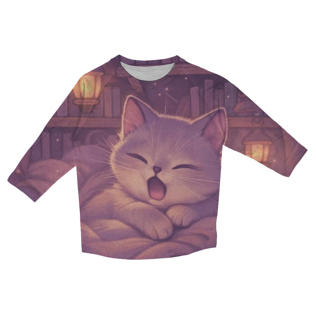 Lavender Library Blanket Purrs cotton quarter sleeve shirts