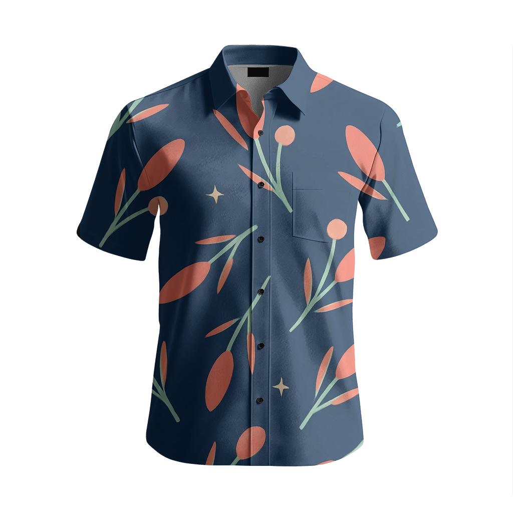 Comet Trail Botanical Scatter premium embroidered apparel