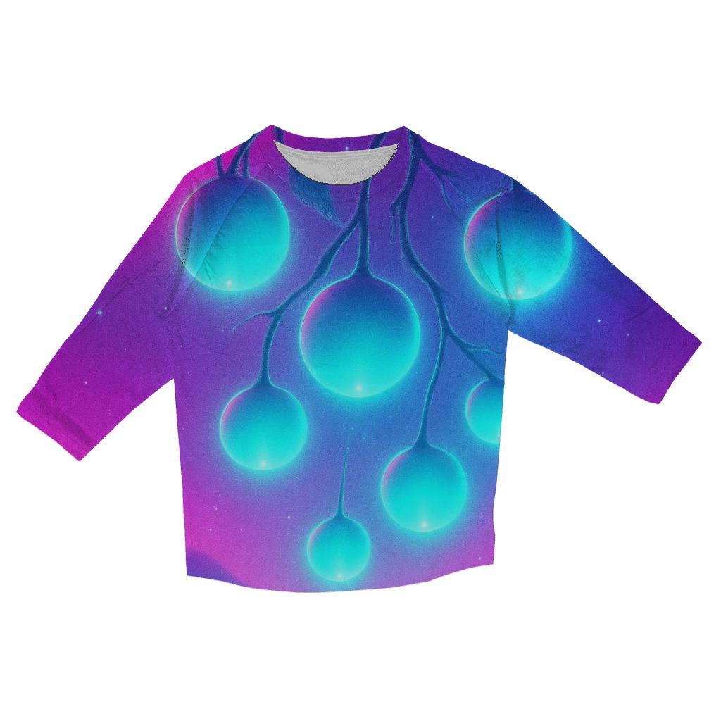 Neon Orchard Of Floating Orbs stylish quarter sleeve tops