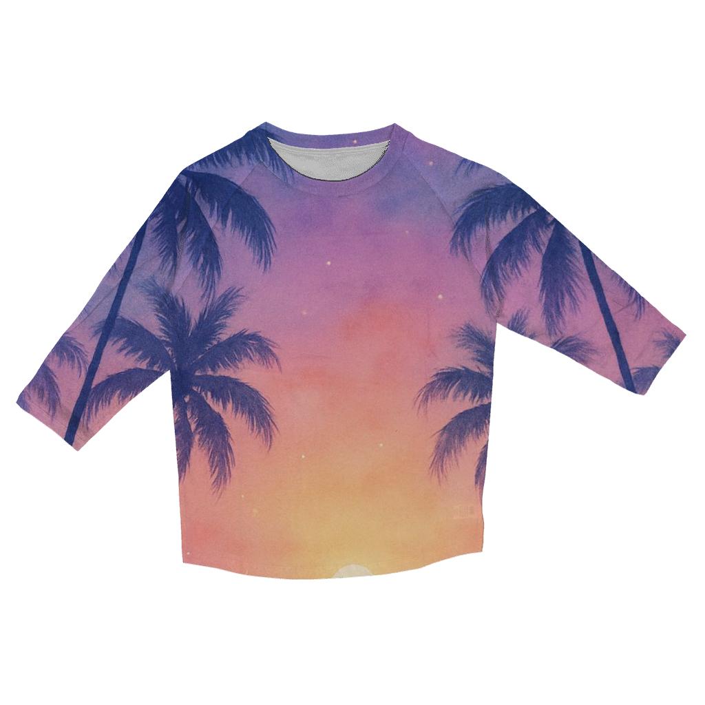 Lavender Shoreline Daydream designer 3/4 sleeve blouses