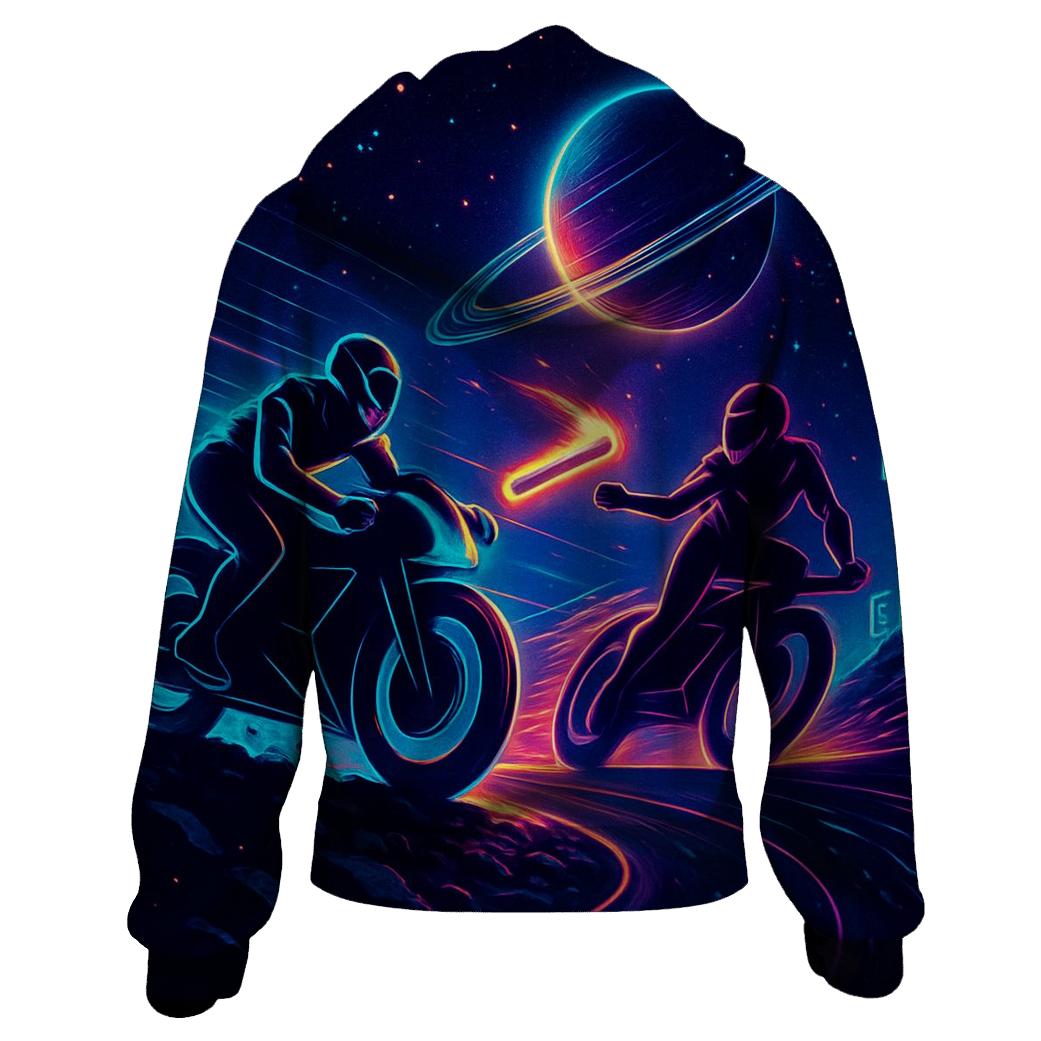 Neon Comet Relay Riders heavyweight hoodies