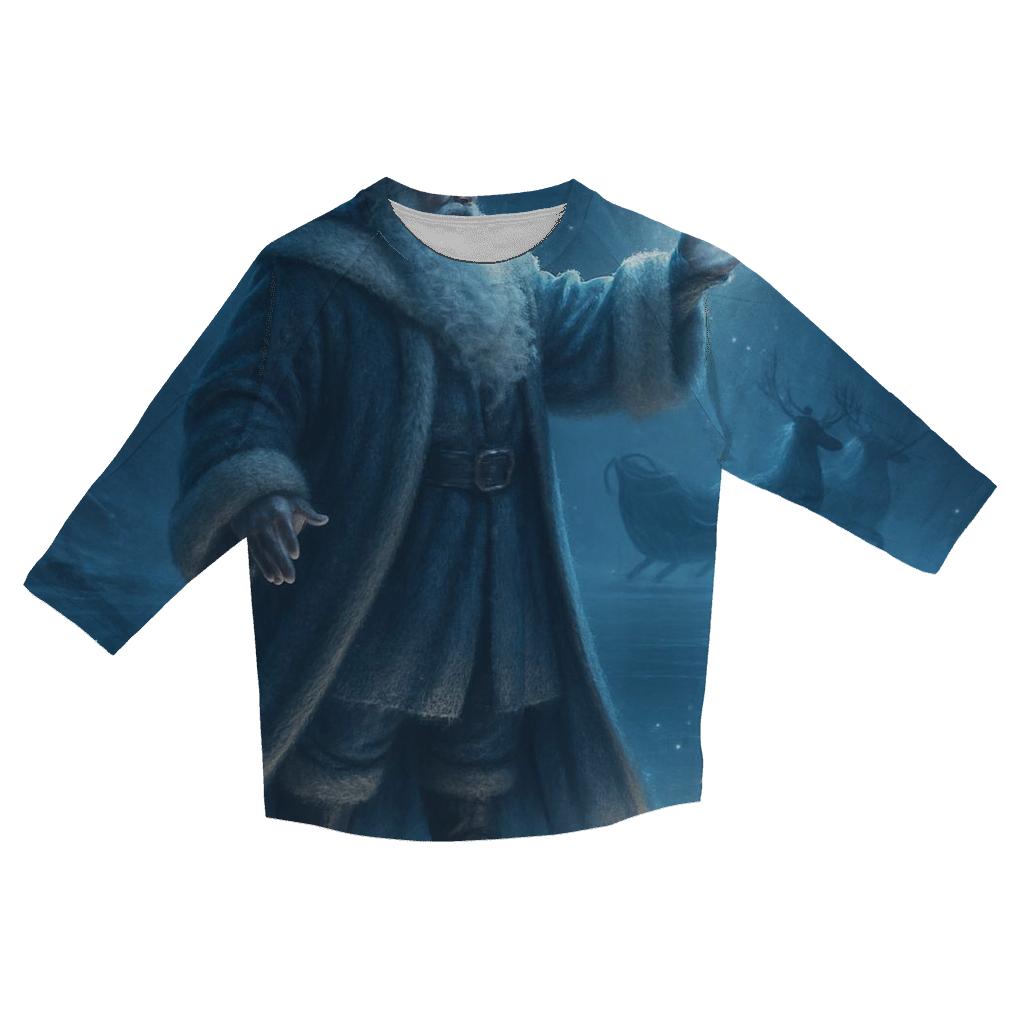 Frosted Moonlit Sleigh Summon casual three quarter sleeve shirts