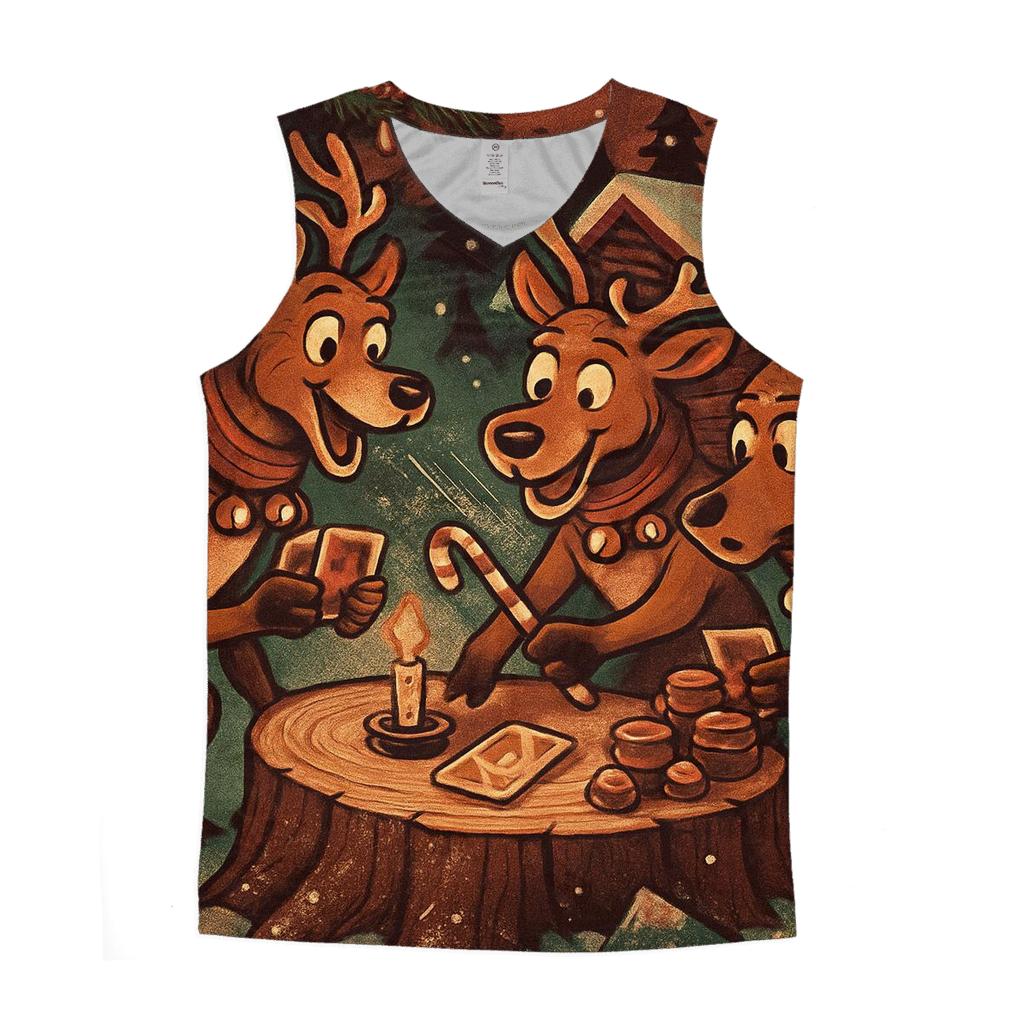 Reindeer Card Shark Cabin Night stylish racerback tanks