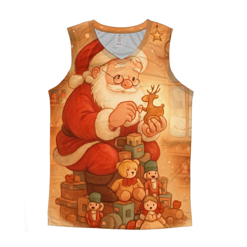 Storybook Clockwork Workshop Santa stylish racerback tanks