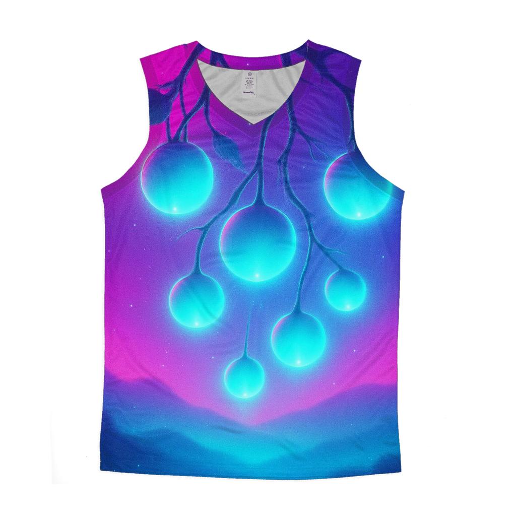 Neon Orchard Of Floating Orbs sports performance tank tops