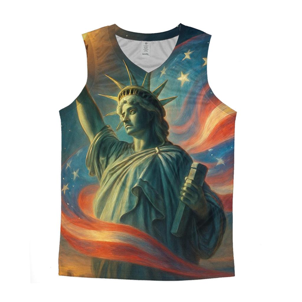 Liberty Torch Aurora Wrap personalized athletic tanks