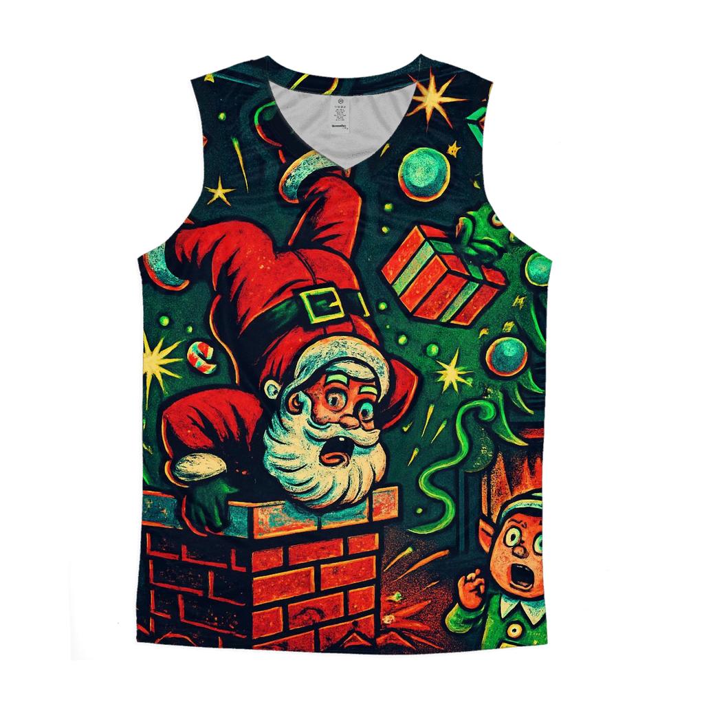 Santa Chimney Pinball Mishap cotton sleeveless tops