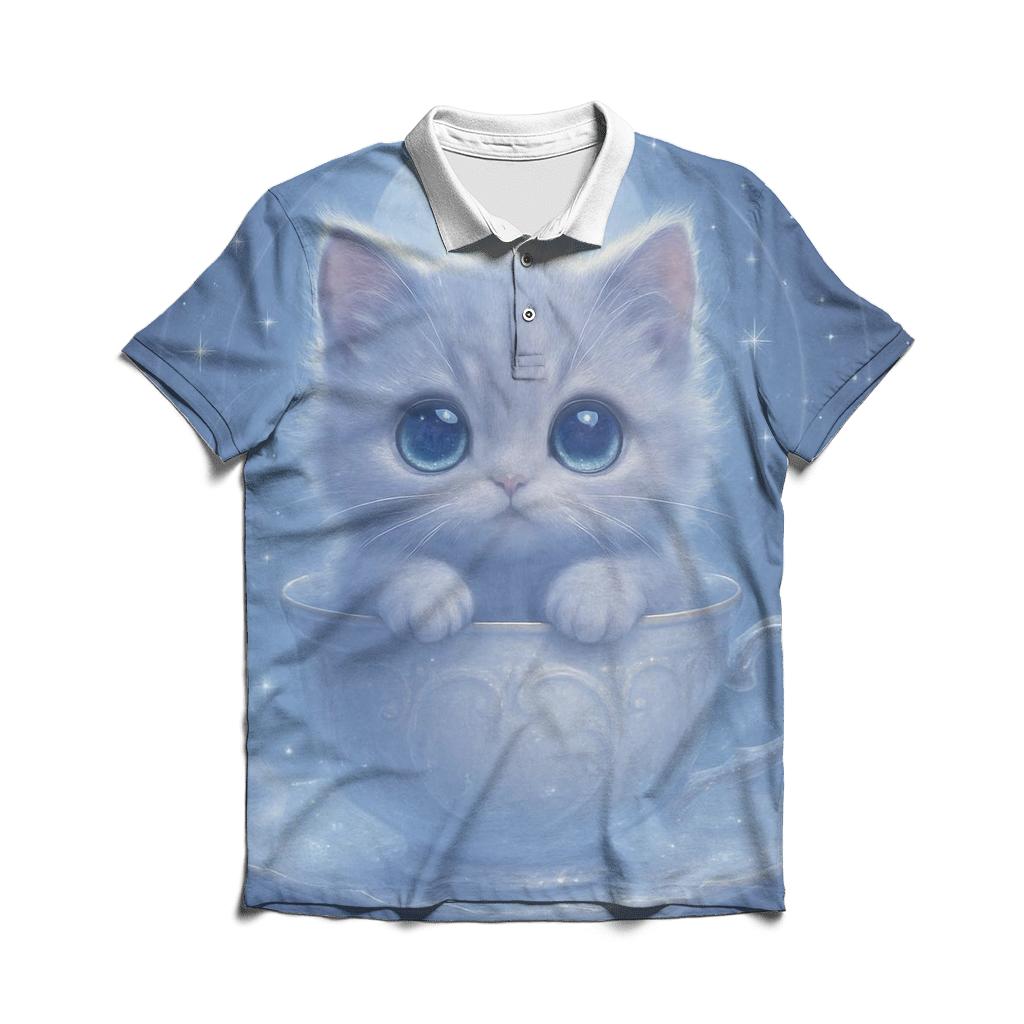 Moonbeam Teacup Kitten premium cotton polo shirts