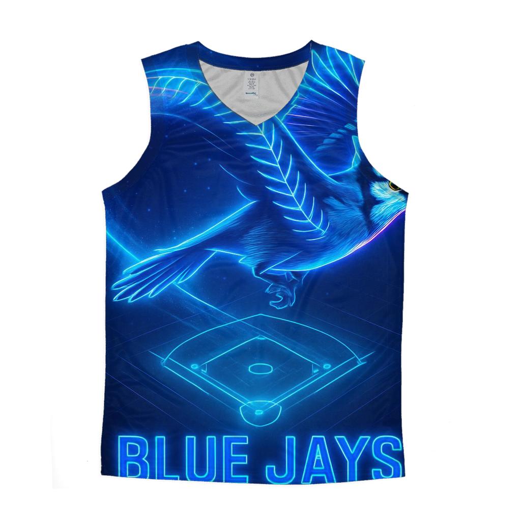 Neon Flight Path Of Blue Jays casual summer tank tops