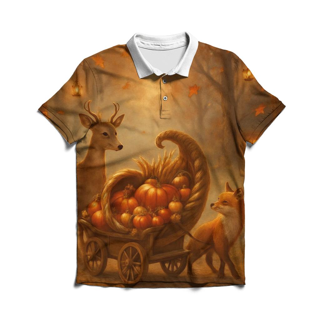 Moonlit Cornucopia Caravan premium cotton polo shirts