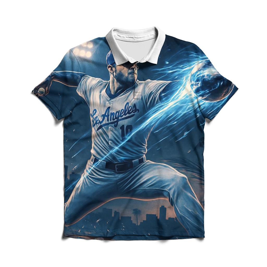 Chrome Comet Fastball Over Los Angeles premium cotton polo shirts
