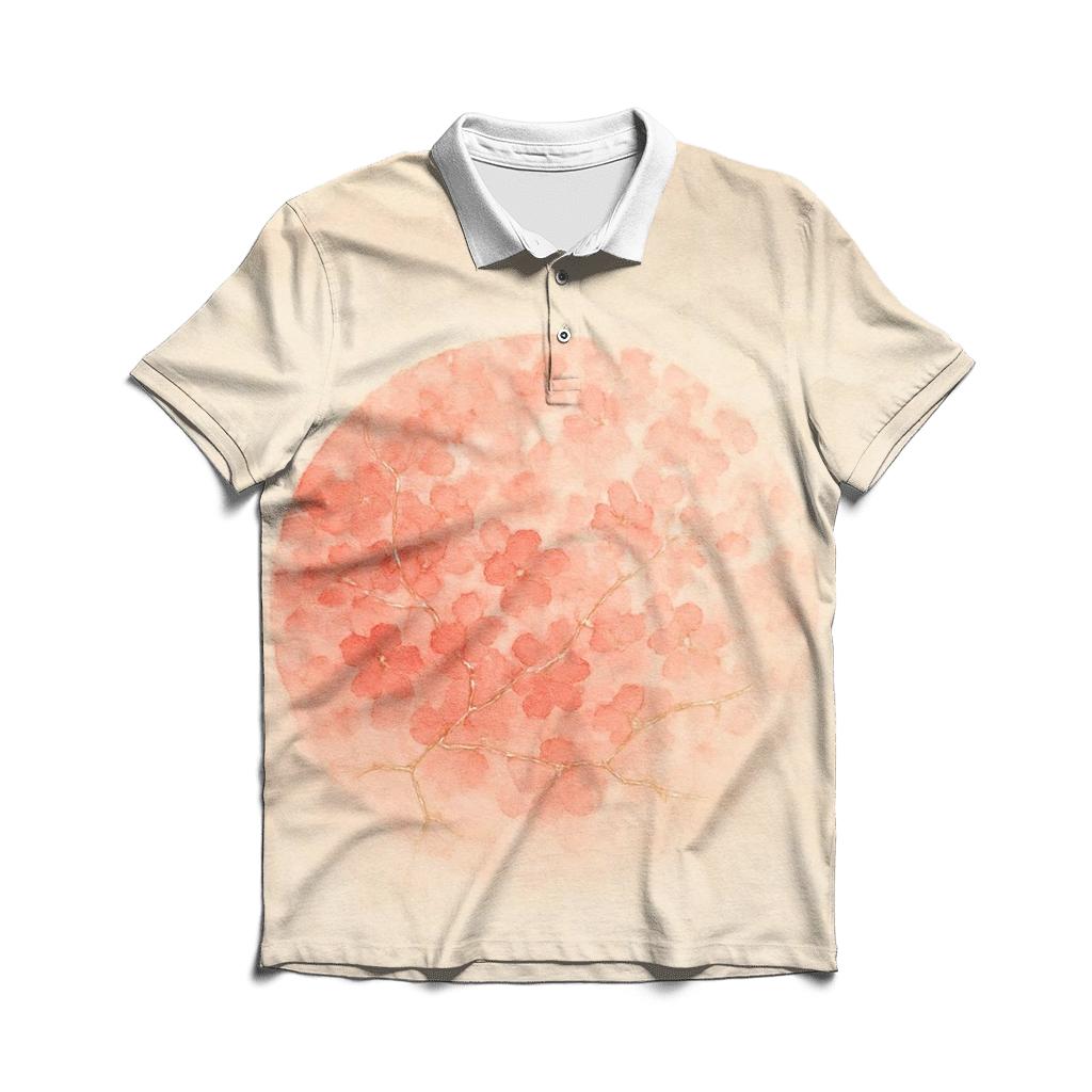 Kintsugi Sakura Flag Of Japan classic pique polos